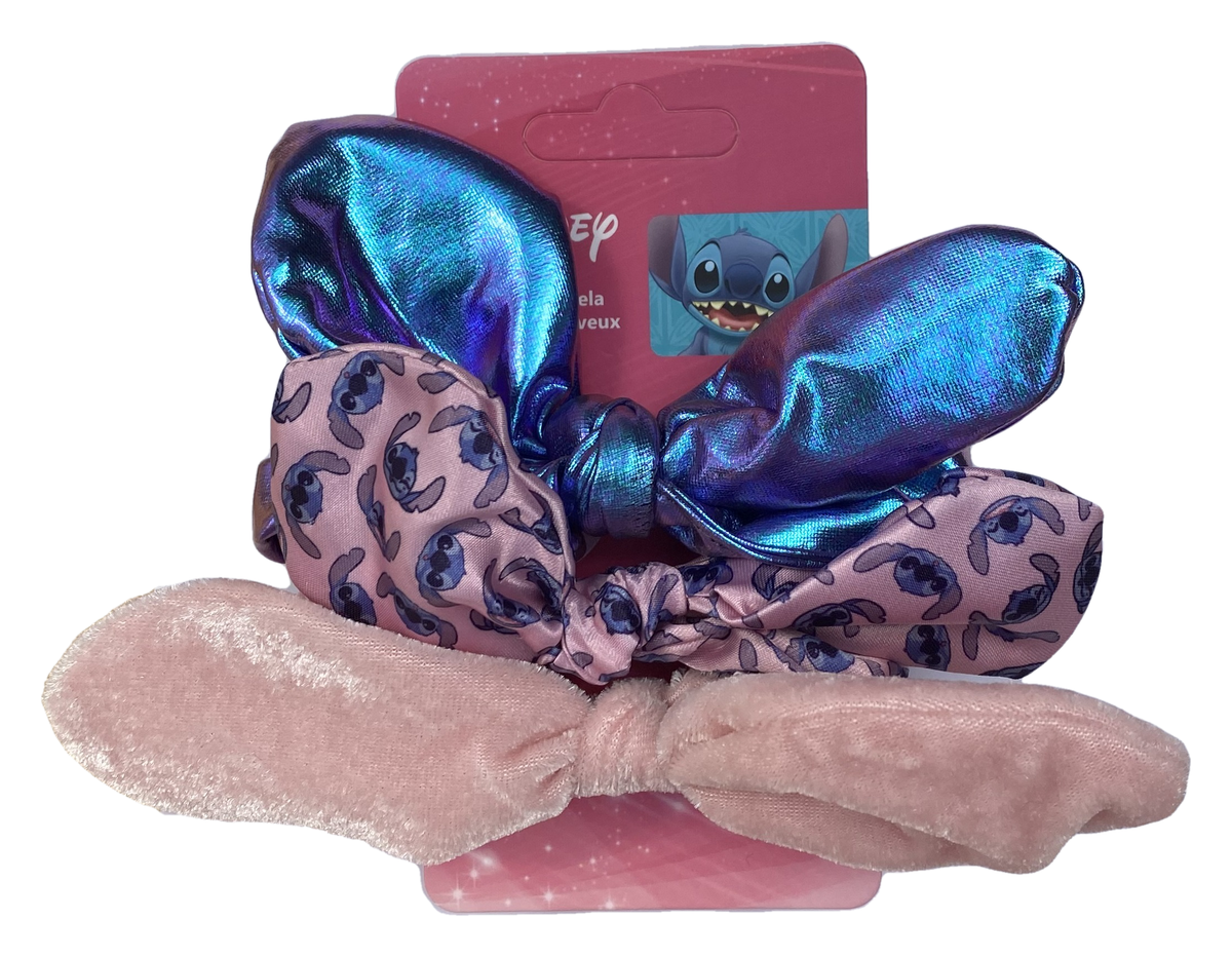 Scrunchies Lilo & Stitch DISNEY Elastici per Capelli con Fiocco 3 Pezzi - D06610mc
