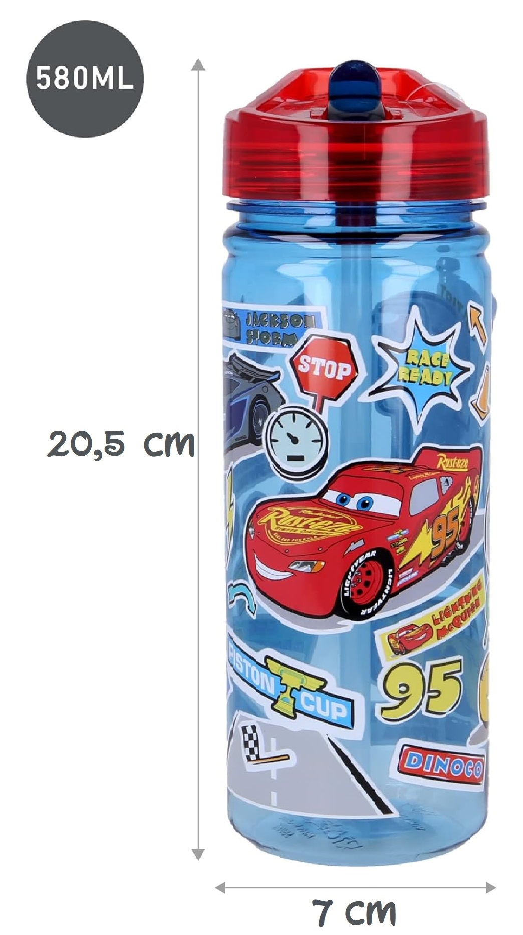 Borraccia Ecozen Cars DISNEY in Tritan Bottiglia con Beccuccio Ripiegabile 580 Ml -79017