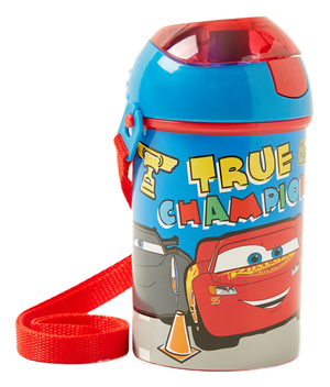 Borraccia Pop-Up Cars DISNEY Bottiglia in Plastica Riutilizzabile con Tracolla 450 Ml - St51569