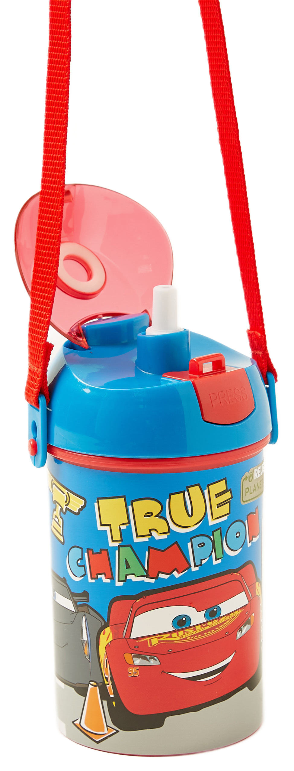 Borraccia Pop-Up Cars DISNEY Bottiglia in Plastica Riutilizzabile con Tracolla 450 Ml - St51569