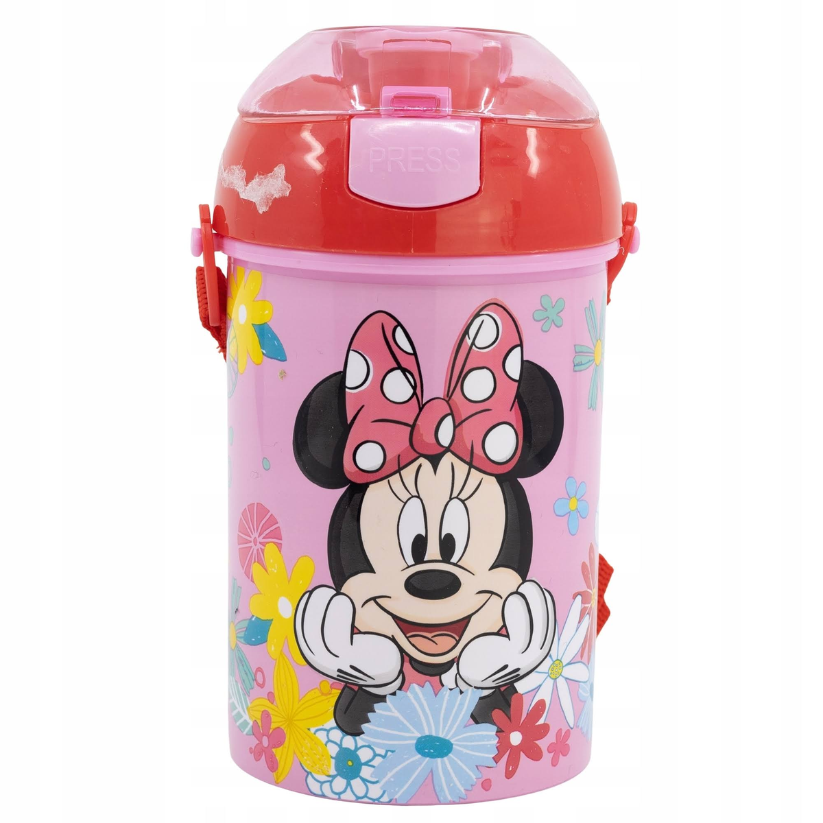 Borraccia Pop-Up Minnie DISNEY Bottiglia in Plastica Riutilizzabile con Tracolla 450 Ml - St74469