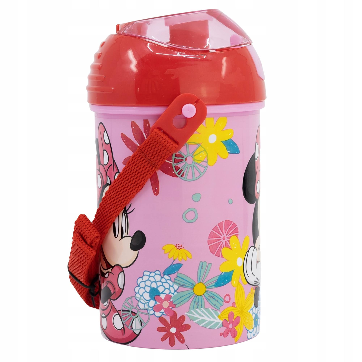Borraccia Pop-Up Minnie DISNEY Bottiglia in Plastica Riutilizzabile con Tracolla 450 Ml - St74469