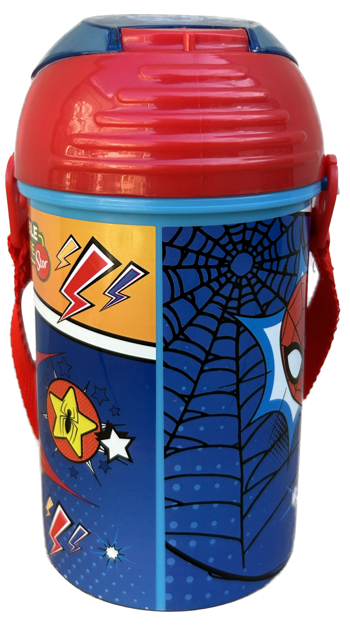 Borraccia Pop-Up Spiderman MARVEL Bottiglia in Plastica Riutilizzabile con Tracolla 450 Ml - St74769