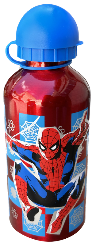 Set Borraccia in Alluminio e Portamerenda Multiscomparto Spiderman MARVEL 2 Pezzi Bpa Free
