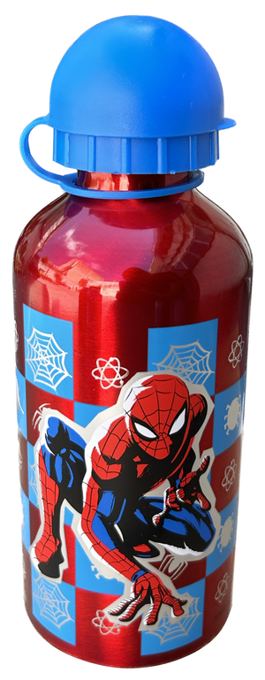 Set Borraccia in Alluminio e Portamerenda con Posate Spiderman MARVEL 2 Pezzi Bpa Free