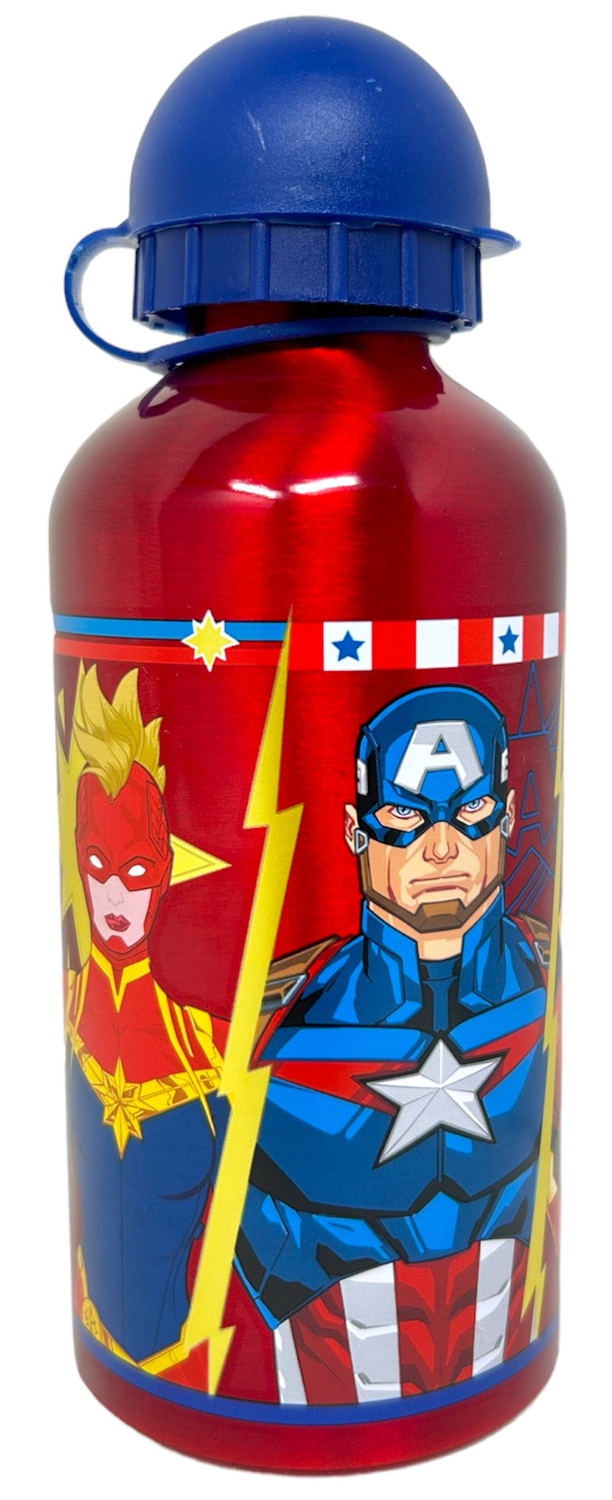 Set Borraccia in Alluminio e Portamerenda con Posate Avengers MARVEL 2 Pezzi Bpa Free