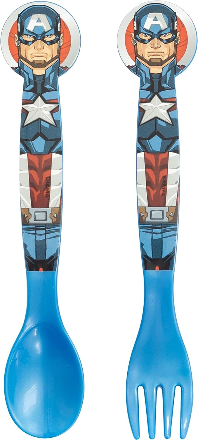 Set Pappa 5 Pezzi Avengers MARVEL Piatti Bicchiere Posate Confezione Regalo - St74115