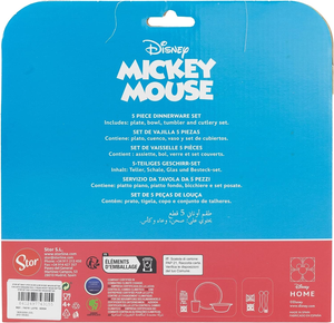 Set Pappa 5 Pezzi Topolino DISNEY Piatti Bicchiere Posate Confezione Regalo - St74315