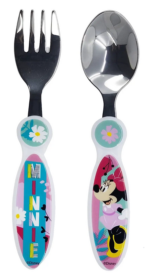 Posate Minnie Mouse DISNEY Forchetta e Cucchiaio in Acciaio Inossidabile Atossico - St74418