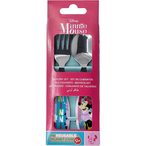Posate Minnie Mouse DISNEY Forchetta e Cucchiaio in Acciaio Inossidabile Atossico - St74418