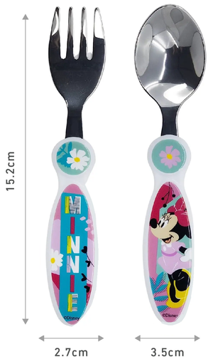 Posate Minnie Mouse DISNEY Forchetta e Cucchiaio in Acciaio Inossidabile Atossico - St74418
