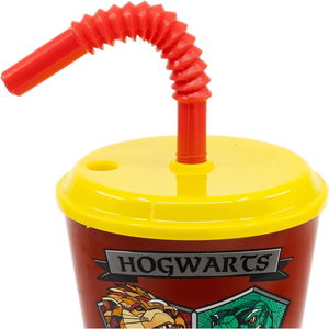 Set Bicchiere con Cannuccia e Portamerenda Harry Potter 2 Pezzi in Plastica Riutilizzabile Bpa Free