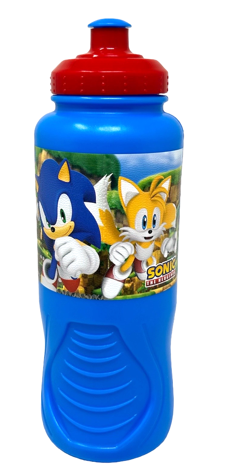 Set Borraccia e Portamerenda Sonic 2 Pezzi in Plastica Riutilizzabile Bpa Free