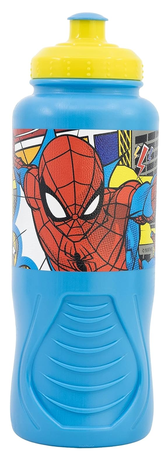 Borraccia Sport Spiderman MARVEL Bottiglia in Plastica Riutilizzabile con Beccuccio 430 Ml - St74728