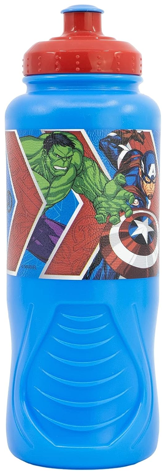 Set Borraccia e Portamerenda Avengers MARVEL 2 Pezzi in Plastica Riutilizzabile Bpa Free