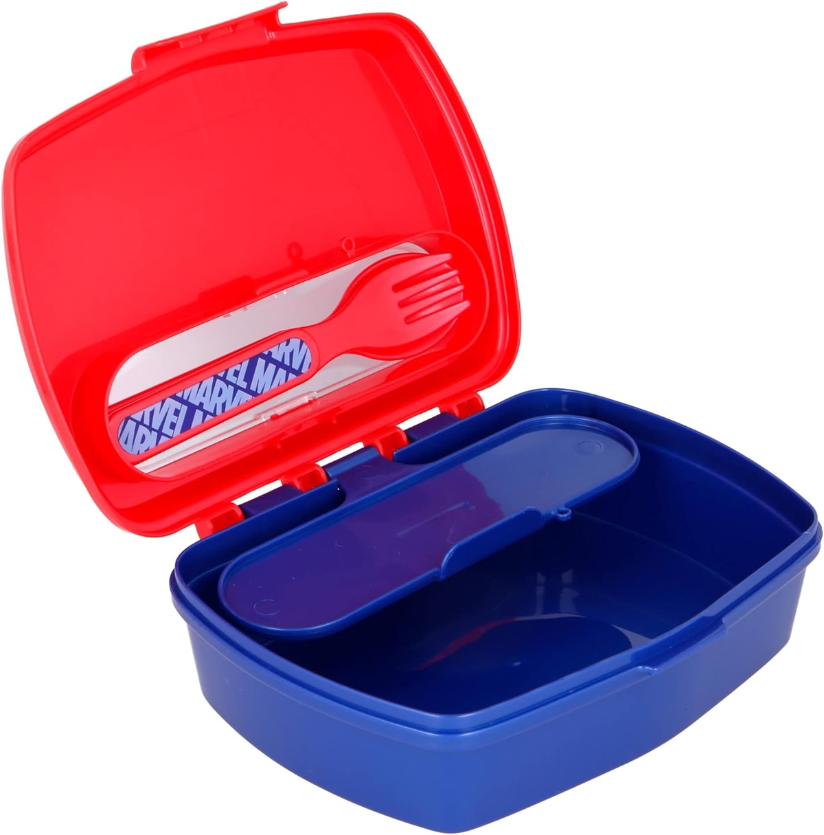 Portamerenda con Posate Avengers MARVEL Forchetta e Cucchiaio Contenitore Portapranzo - St57709