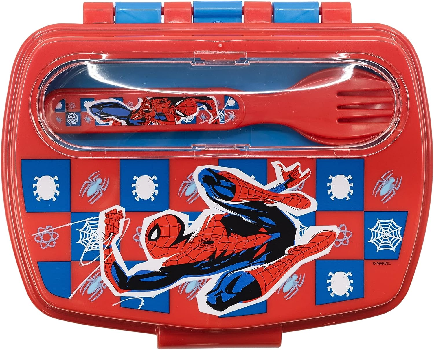 Set Borraccia in Alluminio e Portamerenda con Posate Spiderman MARVEL 2 Pezzi Bpa Free