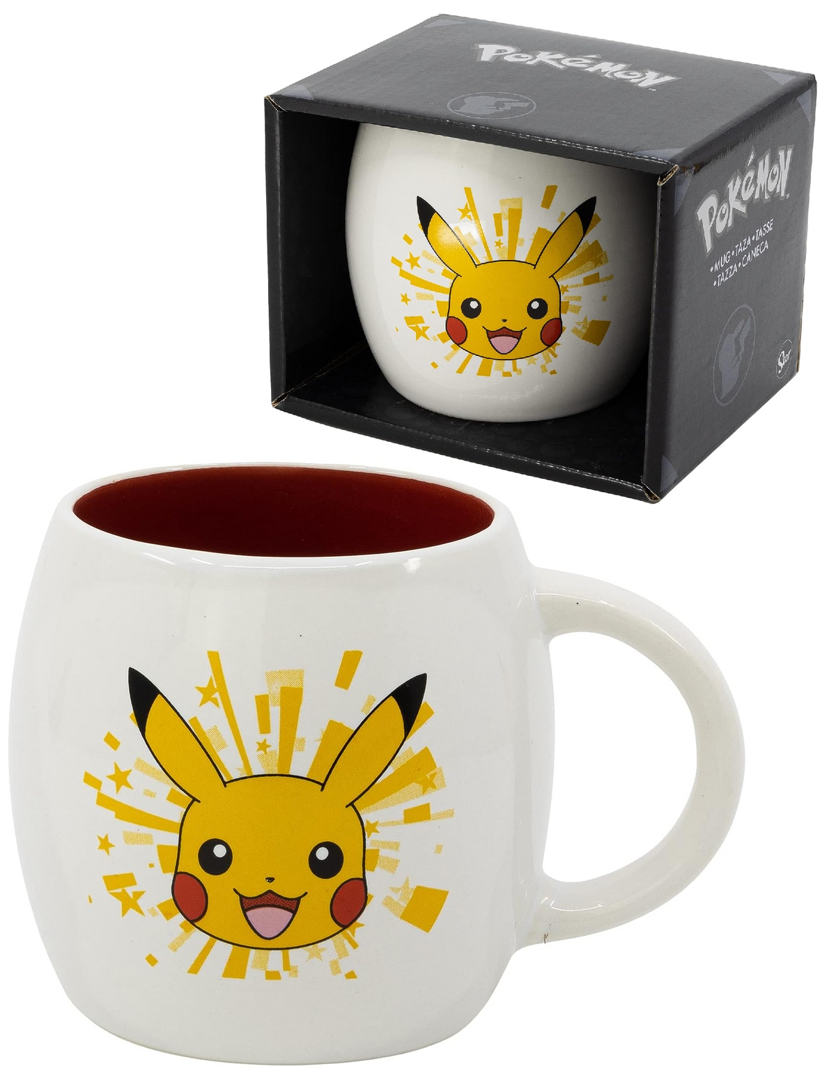 Tazza Mug Pikachu Pokeémon in Ceramica Bombata 350 Ml in Confezione - Stt478