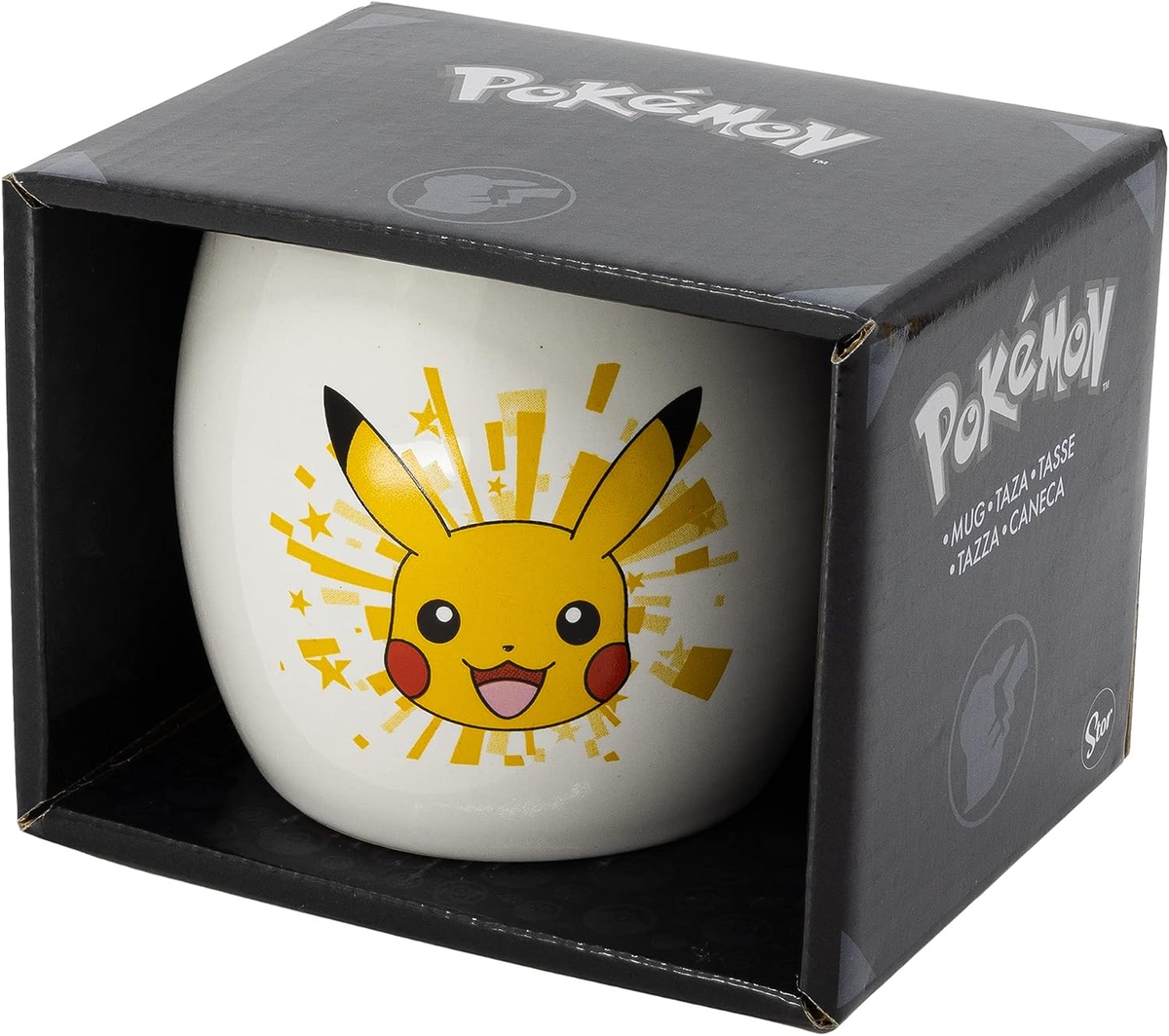 Tazza Mug Pikachu Pokeémon in Ceramica Bombata 350 Ml in Confezione - Stt478