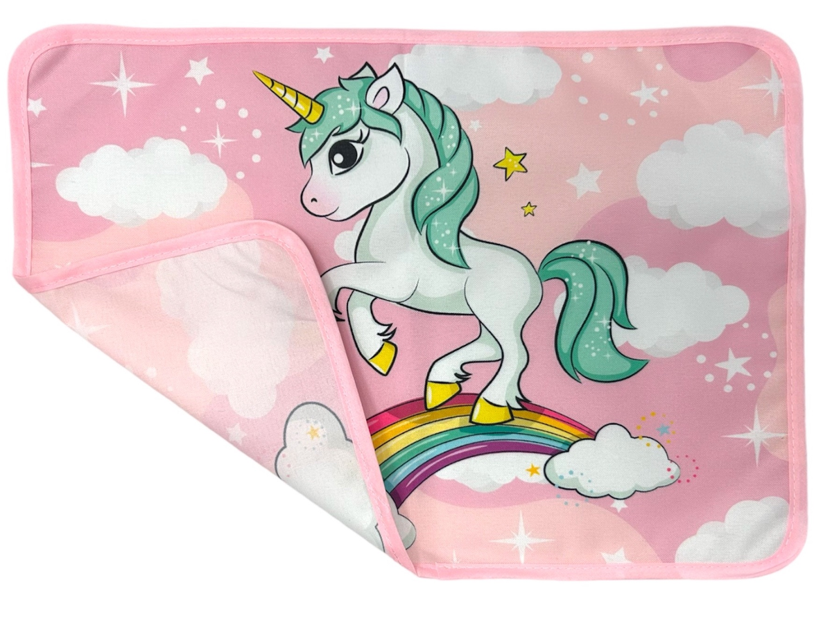 Tovaglietta Unicorno Colazione Scuola in Poliestere Impermeabile Cm. 40x30 - Tv08un