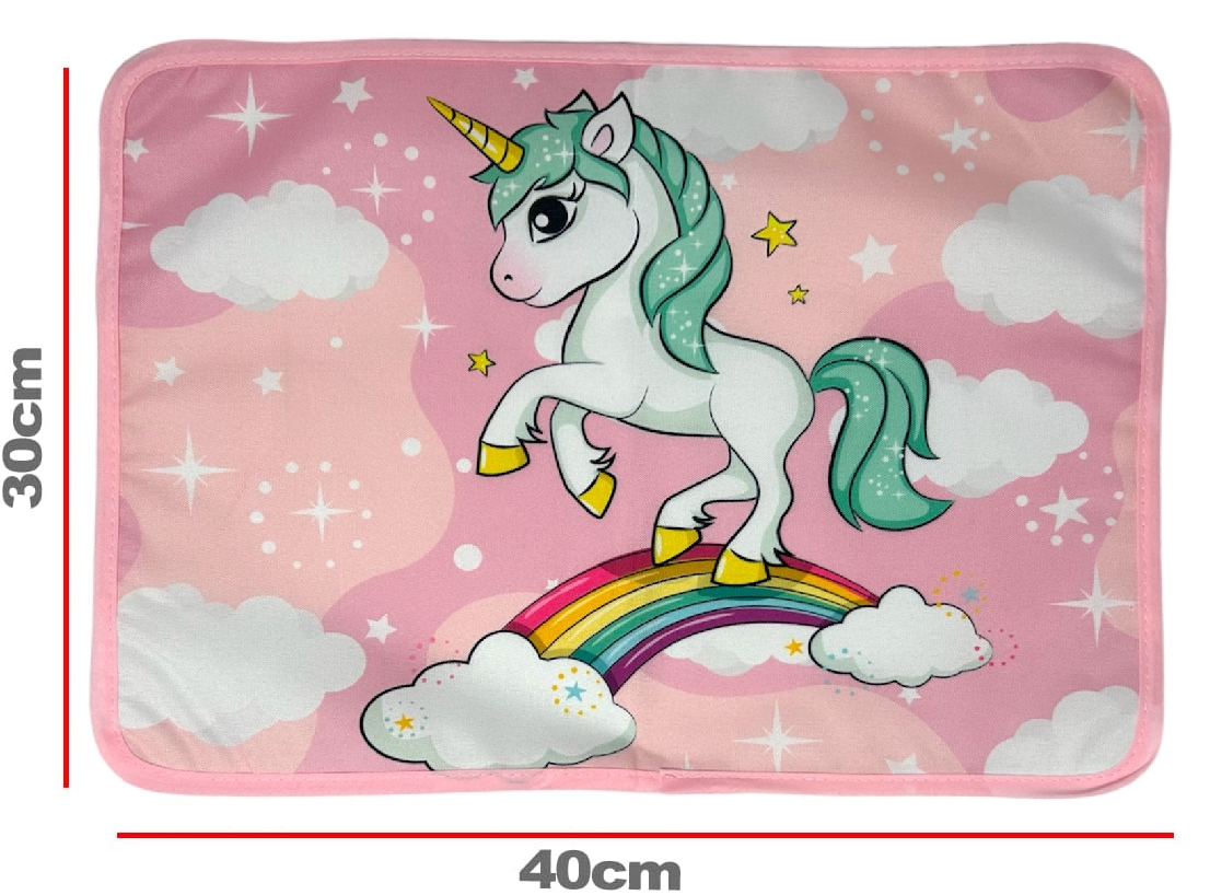 Tovaglietta Unicorno Colazione Scuola in Poliestere Impermeabile Cm. 40x30 - Tv08un