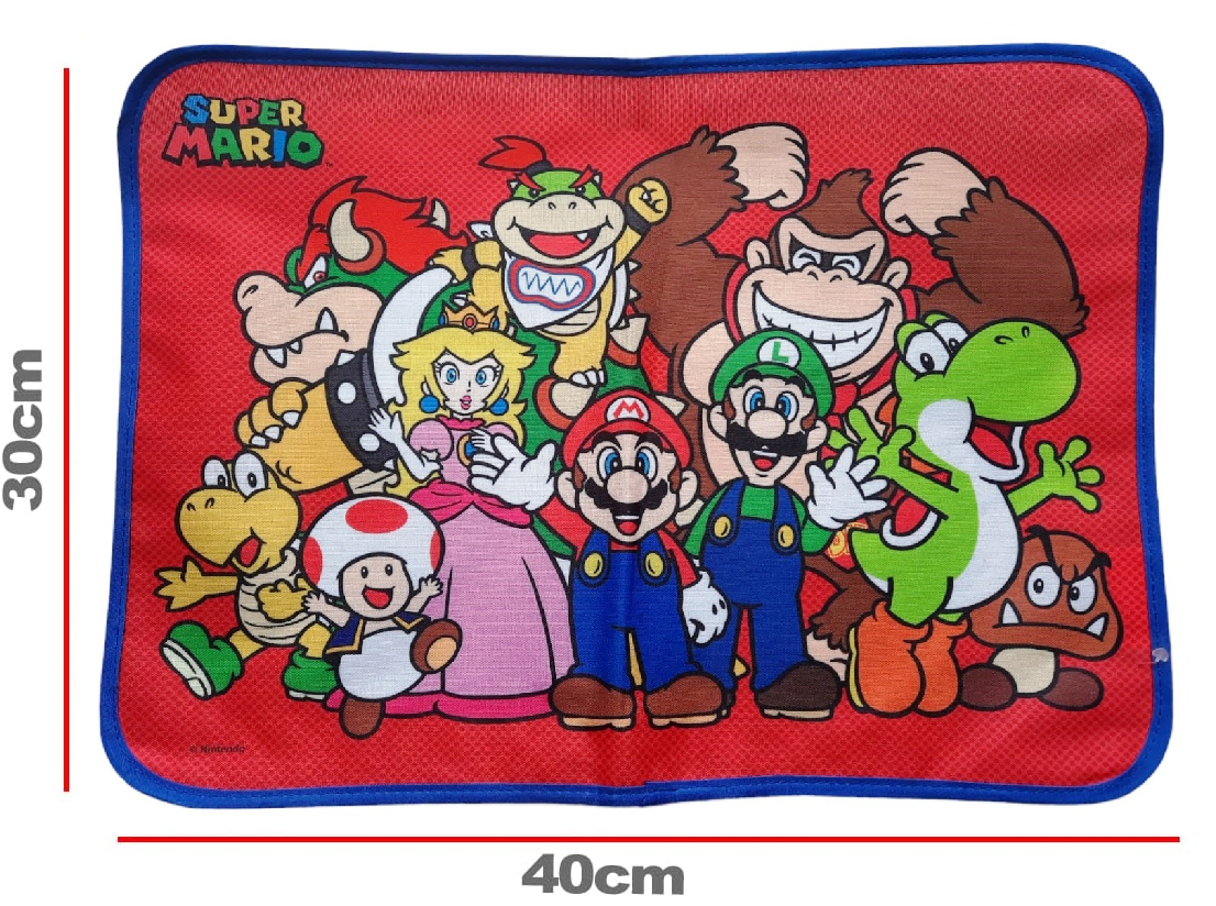 Tovaglietta Super Mario Colazione Scuola in Poliestere Impermeabile Cm. 40x30 - Tv09sm