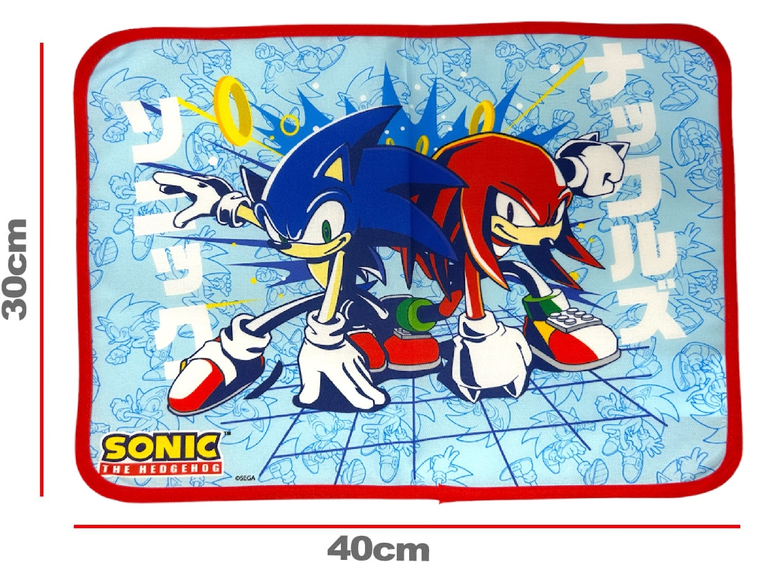 Tovaglietta Sonic e Knuckles Colazione Scuola in Poliestere Impermeabile Cm. 40x30 - Tv17sn