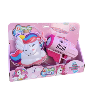Pistola Sparabolle di Sapone Unicorno con Borsetta Gioco per Bambini - Wnt0036