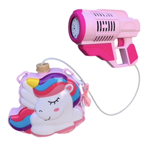 Pistola Sparabolle di Sapone Unicorno con Borsetta Gioco per Bambini - Wnt0036