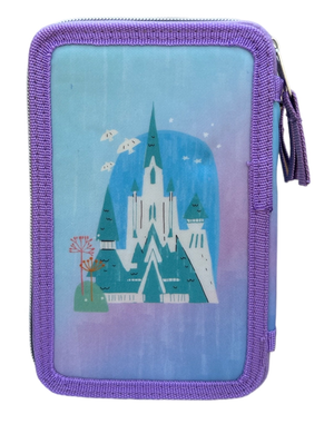 Astuccio Scuola 3d Frozen DISNEY Multiscomparto 3 Zip Portacolori Pennarelli Giotto - Fr0832
