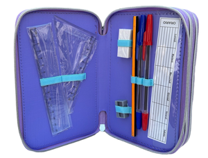Astuccio Scuola 3d Frozen DISNEY Multiscomparto 3 Zip Portacolori Pennarelli Giotto - Fr0832