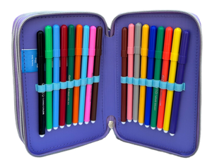 Astuccio Scuola 3d Frozen DISNEY Multiscomparto 3 Zip Portacolori Pennarelli Giotto - Fr0832