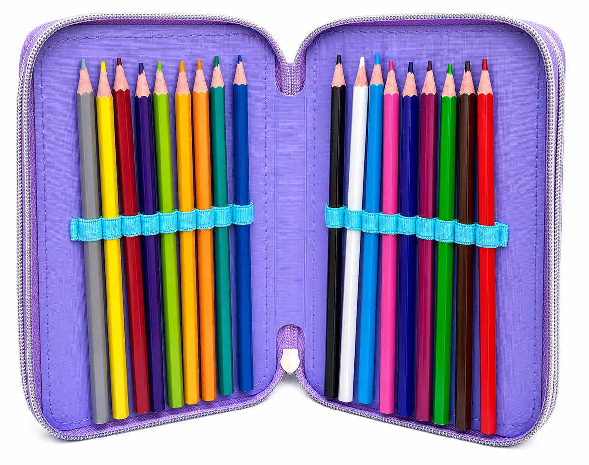 Astuccio Scuola 3d Frozen DISNEY Multiscomparto 3 Zip Portacolori Pennarelli Giotto - Fr0832