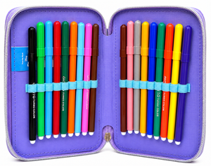 Astuccio Scuola 3d Frozen DISNEY Multiscomparto 3 Zip Portacolori Pennarelli Giotto - Fr0832