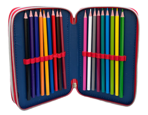 Astuccio Scuola 3d Masked Man Supereroe  Multiscomparto 3 Zip Portacolori Pennarelli Giotto - Hr0832