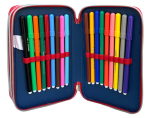 Astuccio Scuola 3d Masked Man Supereroe  Multiscomparto 3 Zip Portacolori Pennarelli Giotto - Hr0832