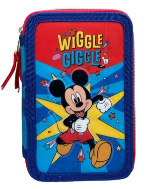 Astuccio Scuola 3d Topolino DISNEY Multiscomparto 3 Zip Portacolori Pennarelli Giotto - Mic0832