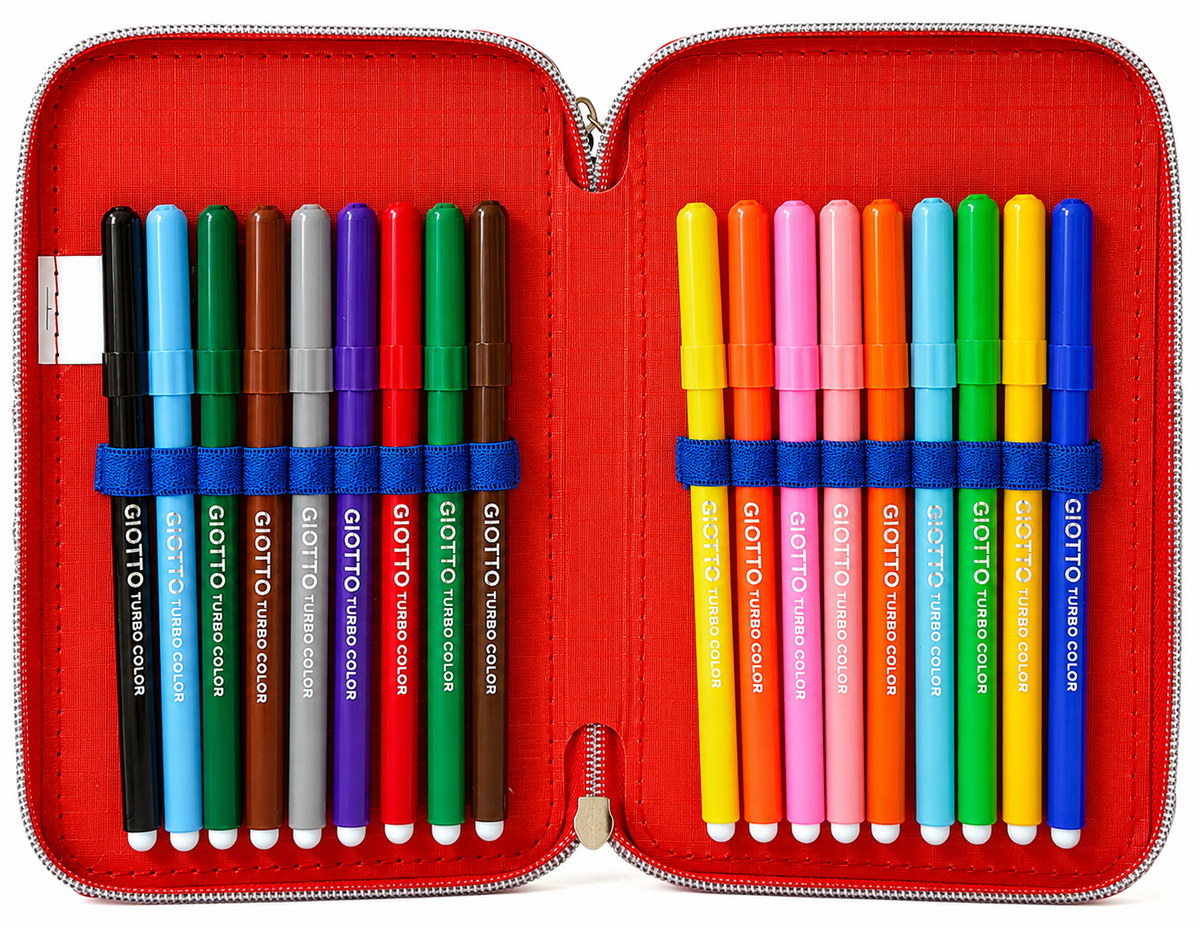 Astuccio Scuola 3d Topolino DISNEY Multiscomparto 3 Zip Portacolori Pennarelli Giotto - Mic0832