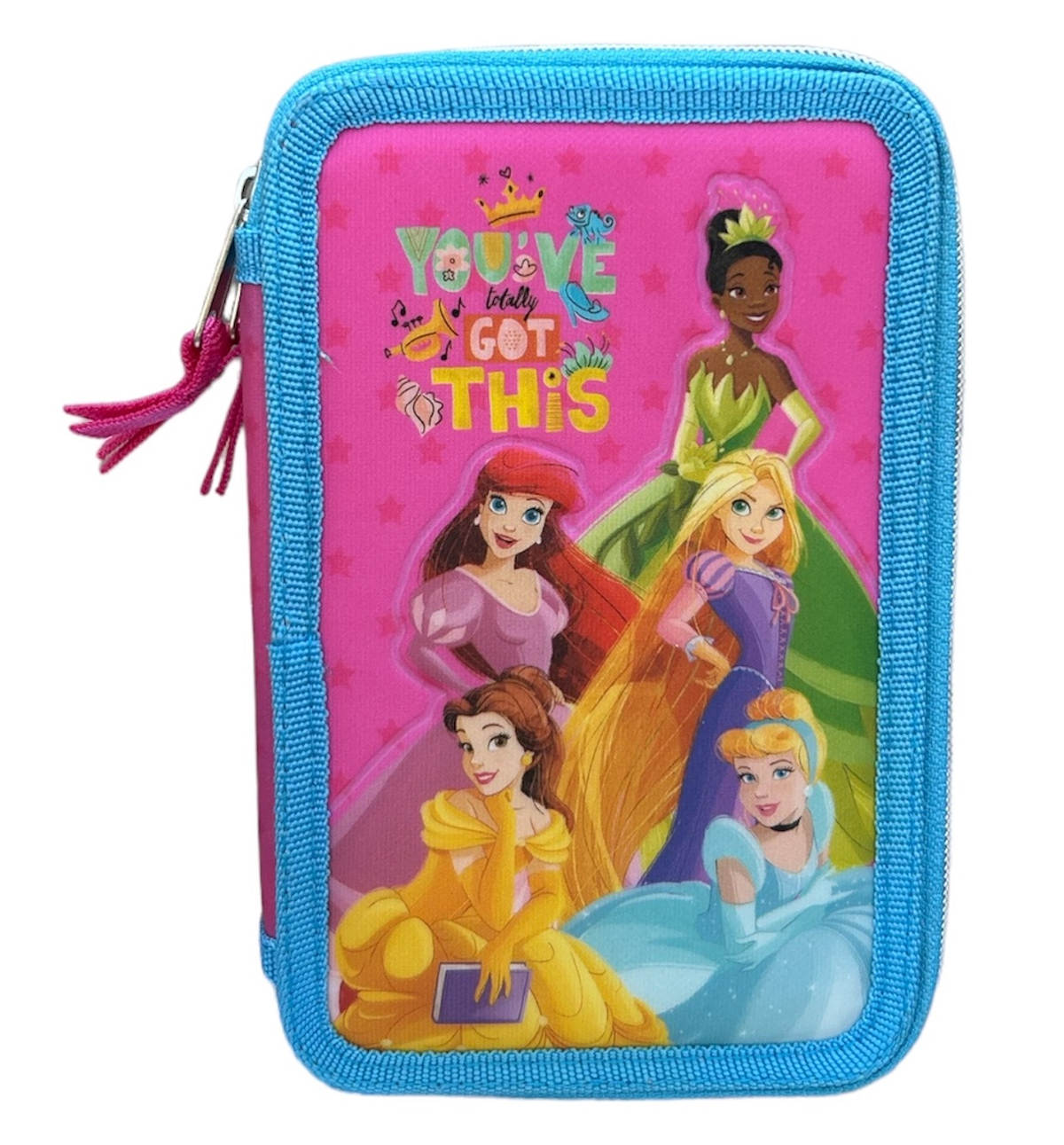 Astuccio Scuola 3d Principesse DISNEY Multiscomparto 3 Zip Portacolori Pennarelli Giotto - Pr0832