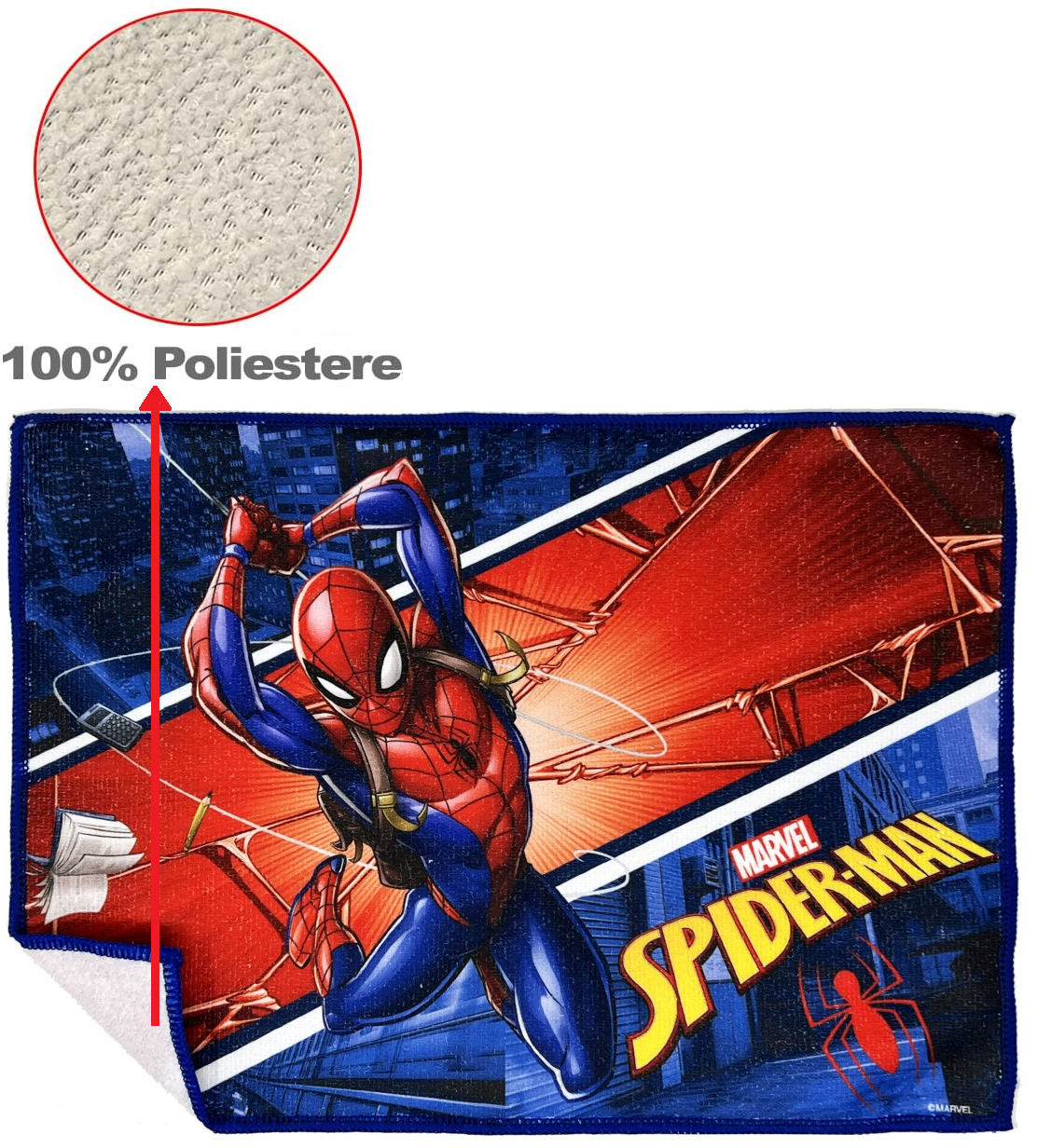 Tovaglietta Magica Spiderman MARVEL in Tessuto da Colazione Pranzo Cm.40x30 - Sp0864
