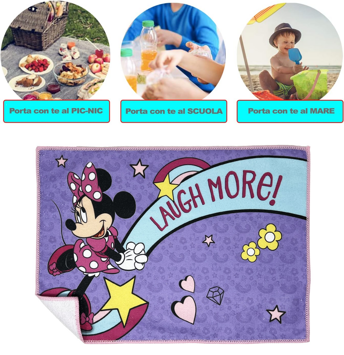 Tovaglietta Minnie DISNEY in Tessuto da Colazione Pranzo Cm.40x30 - Min0834