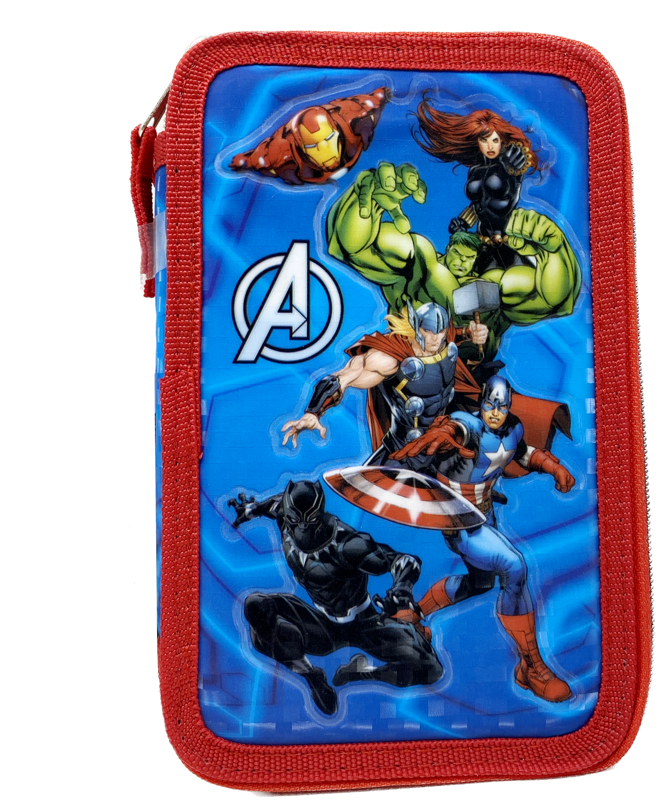 Astuccio Scuola 3d Avengers MARVEL Multiscomparto 3 Zip Portacolori Pennarelli Giotto - Av0832