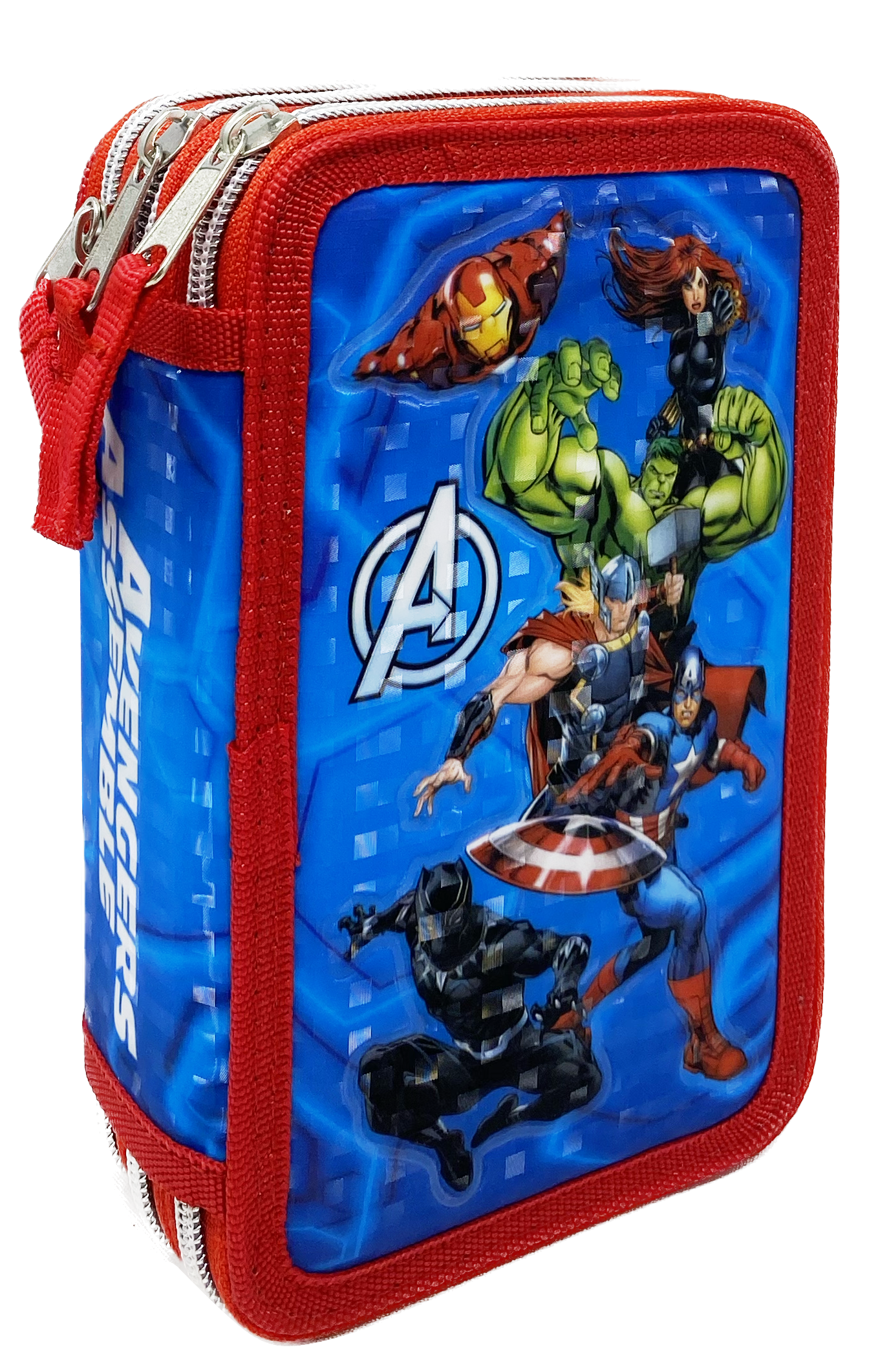 Astuccio Scuola 3d Avengers MARVEL Multiscomparto 3 Zip Portacolori Pennarelli Giotto - Av0832