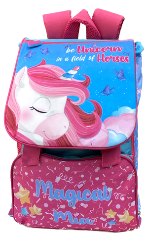 Zaino Unicorno Estensibile Scuola Elementare Cm. 40x29x27 - Uni0848-B