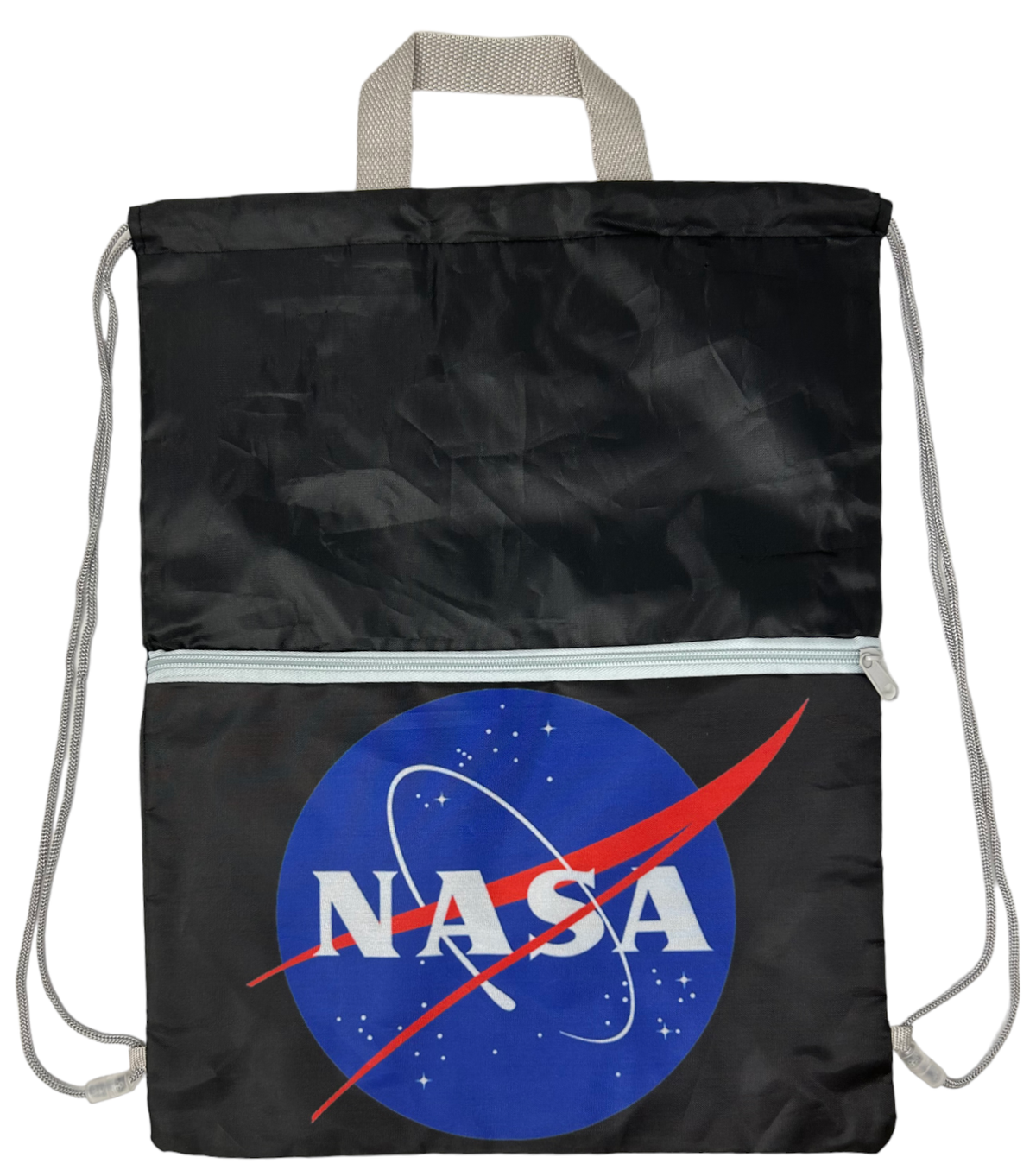 Sacca Nasa con Chiusura a Coulisse Tasca Frontale Borsa Tempo Libero Palestra Cm. 44x34 - Na0852nero