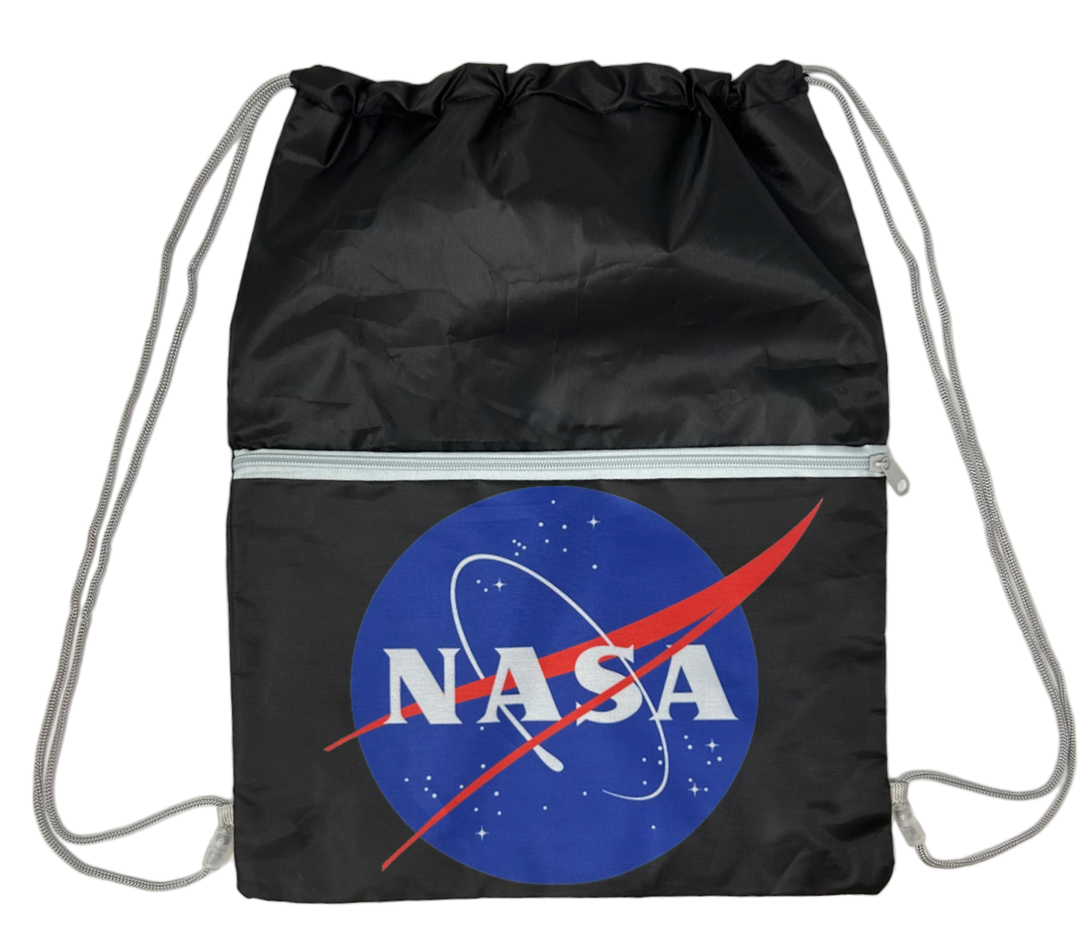 Sacca Nasa con Chiusura a Coulisse Tasca Frontale Borsa Tempo Libero Palestra Cm. 44x34 - Na0852nero