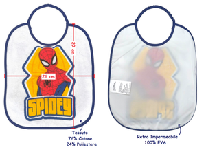 Set Asilo 3 Pezzi Spiderman MARVEL Bavetta con Elastico Tovaglietta Sacca - Spi0940