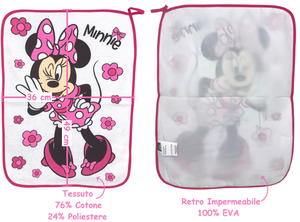 Set Asilo 3 Pezzi Minnie DISNEY Bavetta con Elastico Tovaglietta Sacca - Min0941