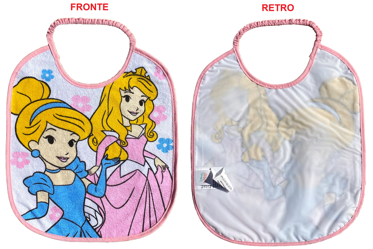 Set Asilo 3 Pezzi Principesse DISNEY Bavetta con Elastico Tovaglietta Sacca - Pri1002