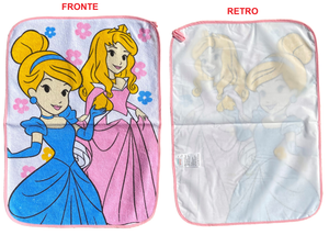 Set Asilo 3 Pezzi Principesse DISNEY Bavetta con Elastico Tovaglietta Sacca - Pri1002